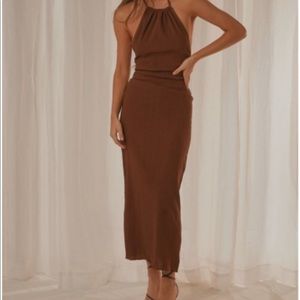 Chocolate halter dress XS